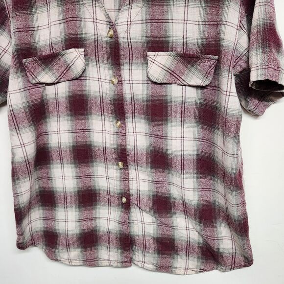 Silk Exchange 100% Silk Short Sleeve Button Down Shirt Woman's Large 1391 - Picture 4 of 7